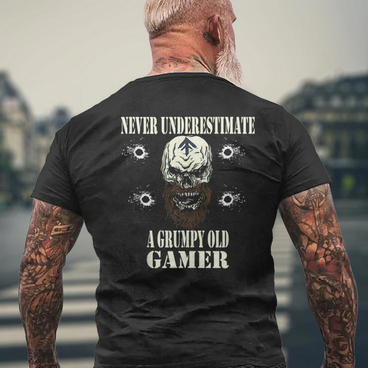 Never Underestimate A Grumpy Old Gamer For Gaming Dads Mens Back Print T-shirt Gifts for Old Men