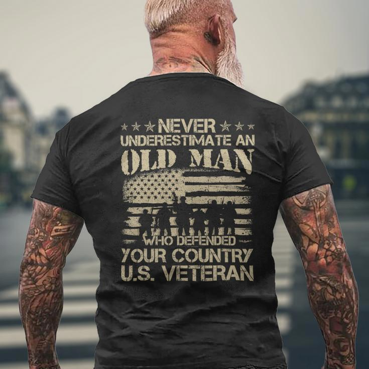 Never Underestimate An Old Man Dad Thank You Veterans Shirts 360 Mens Back Print T-shirt Gifts for Old Men