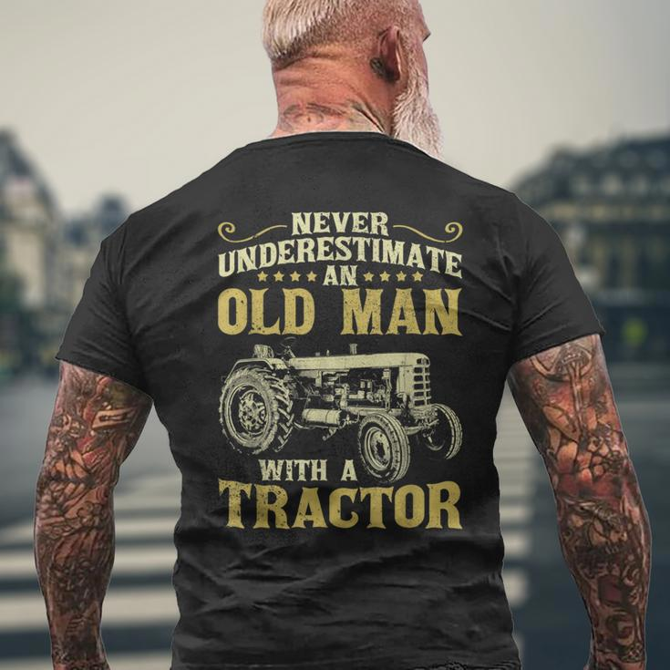 Never Underestimate An Old Man Funny Tractor Farmer Dad Gift For Mens Mens Back Print T-shirt Gifts for Old Men