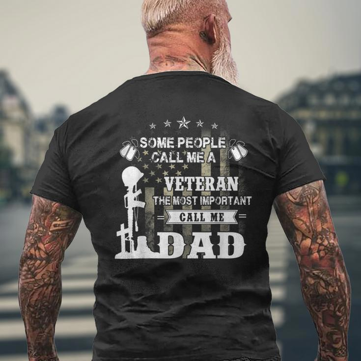 Never Underestimate The Power Of Veteran Dad Gift For Mens Mens Back Print T-shirt Gifts for Old Men