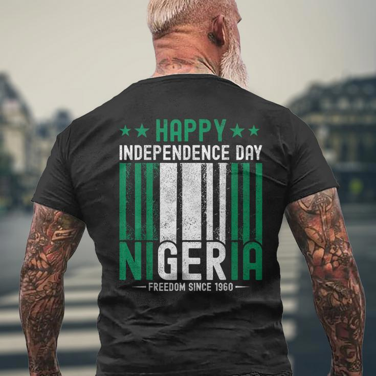 Nigerian Independence Day Vintage Nigerian Flag Men's T-shirt Back Print Gifts for Old Men