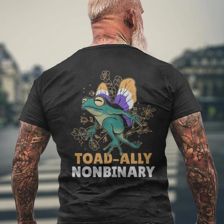 Nonbinary Pride Frog Funny Nonbinary Gift - Nonbinary Pride Frog Funny Nonbinary Gift Mens Back Print T-shirt Gifts for Old Men