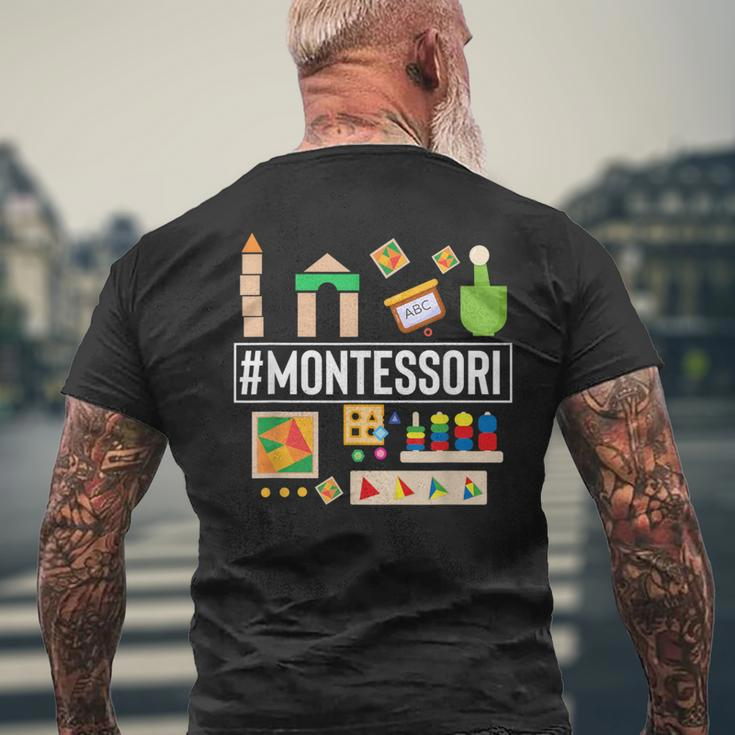 Novelty Montessori Studying Learning Schooling Accessories Men's T-shirt Back Print Gifts for Old Men