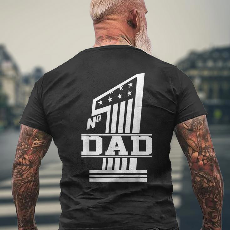 Number 1 Dad Fathers Day Mens Back Print T-shirt Gifts for Old Men