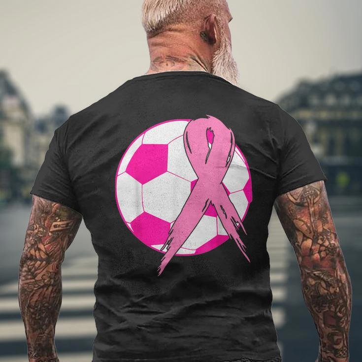 In October We Wear Pink Soccer Breast Cancer Awareness Men's T-shirt Back Print Gifts for Old Men