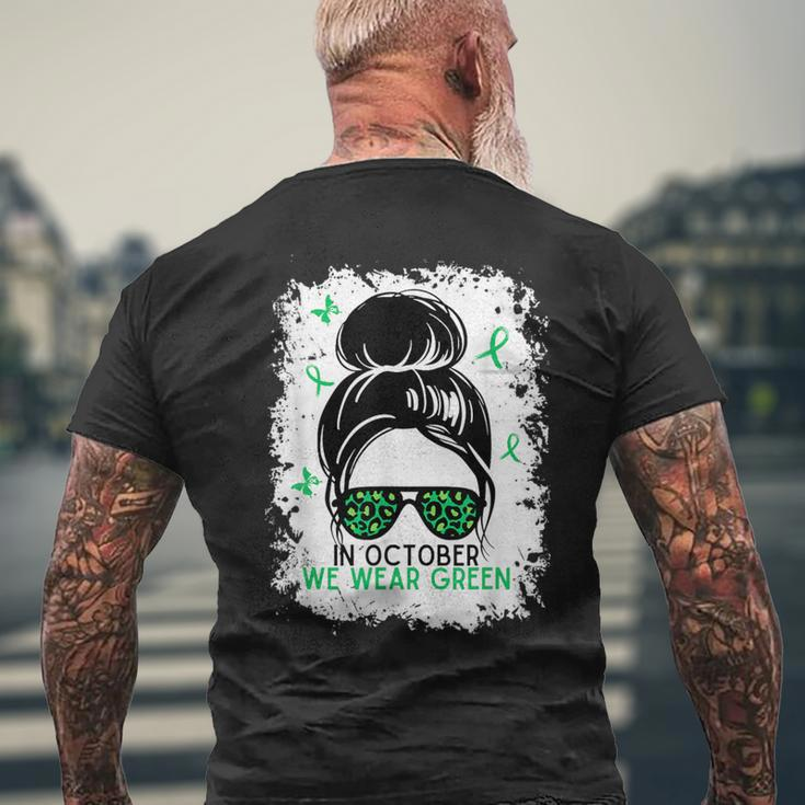 In Octobre We Wear Green Liver Cancer Awareness Men's T-shirt Back Print Gifts for Old Men