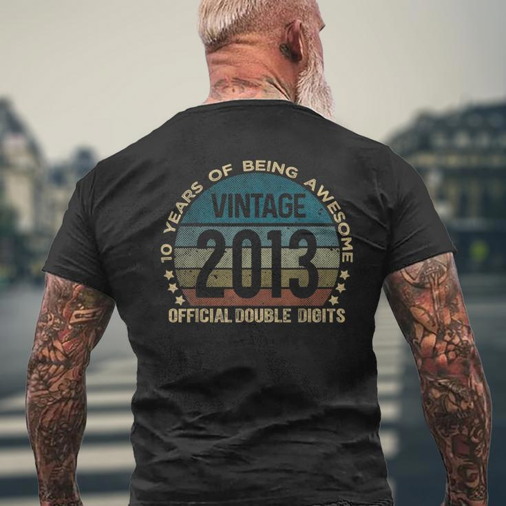 Official Double Digits 10Th Birthday 10 Year Old Vintage Men's T-shirt Back Print Gifts for Old Men