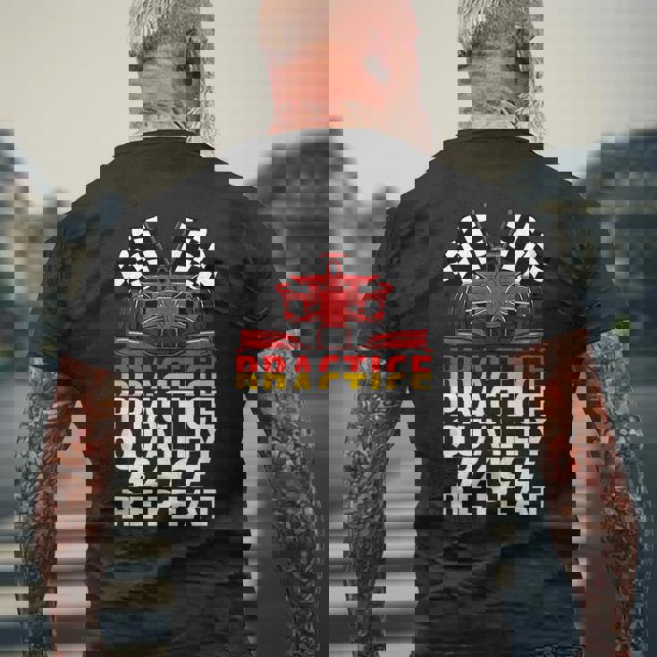 Open Wheel Formula Racing Car Practice Qualify Race Repeat Racing Funny Gifts Mens Back Print T-shirt Gifts for Old Men