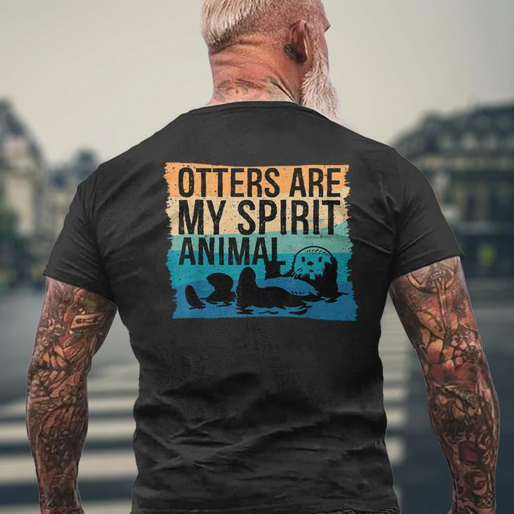 Otter Spirit Animal Otter Otter Lover Cute Otter Men's T-shirt Back Print Gifts for Old Men