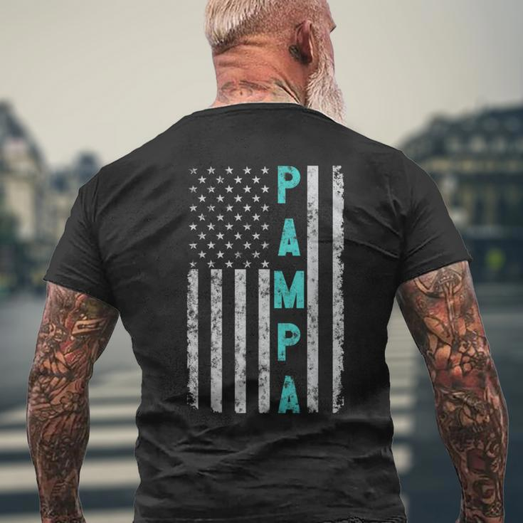 Pampa Fathers Day Vintage Patriotic Distressed American Flag Men's T-shirt Back Print Gifts for Old Men
