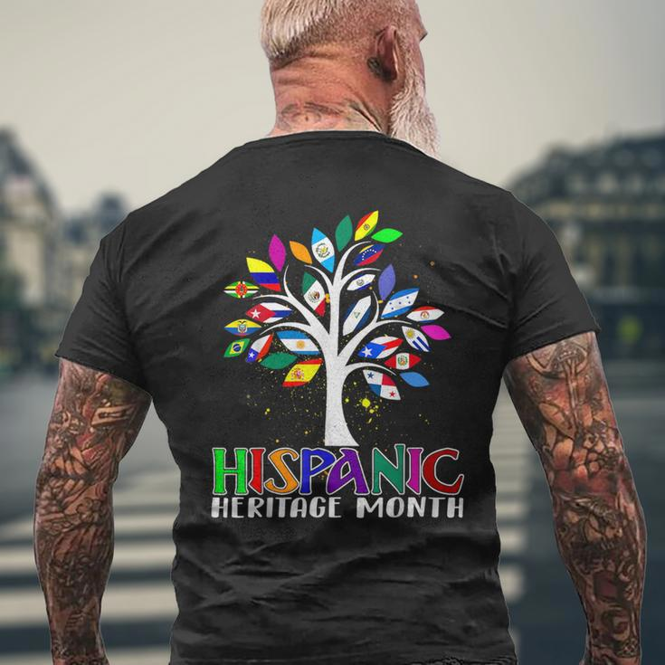 Hispanic Heritage Month Latino Tree Flags All Countries Men's T-shirt Back Print Gifts for Old Men