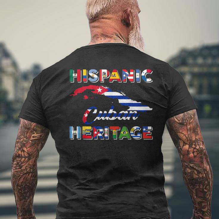 Hispanic Heritage Month National Cuban Cuba Flag Pride Men's T-shirt Back Print Gifts for Old Men