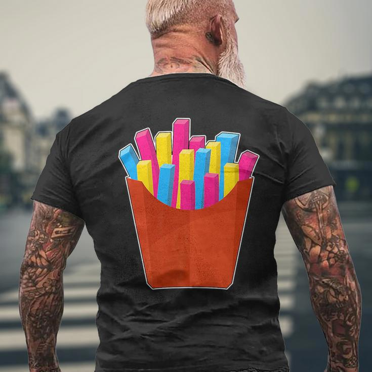Pansexual Lgbtq Potato French Fries Gay Pride Mens Back Print T-shirt Gifts for Old Men
