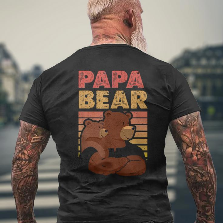 Papa Bear & Cub Design Adorable Father-Son Bonding Mens Back Print T-shirt Gifts for Old Men
