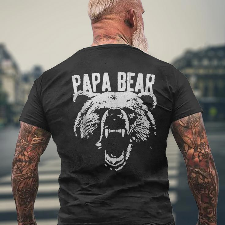 Papa Bear Best Dad Fathers Day Father Pop Men Vintage Mens Back Print T-shirt Gifts for Old Men