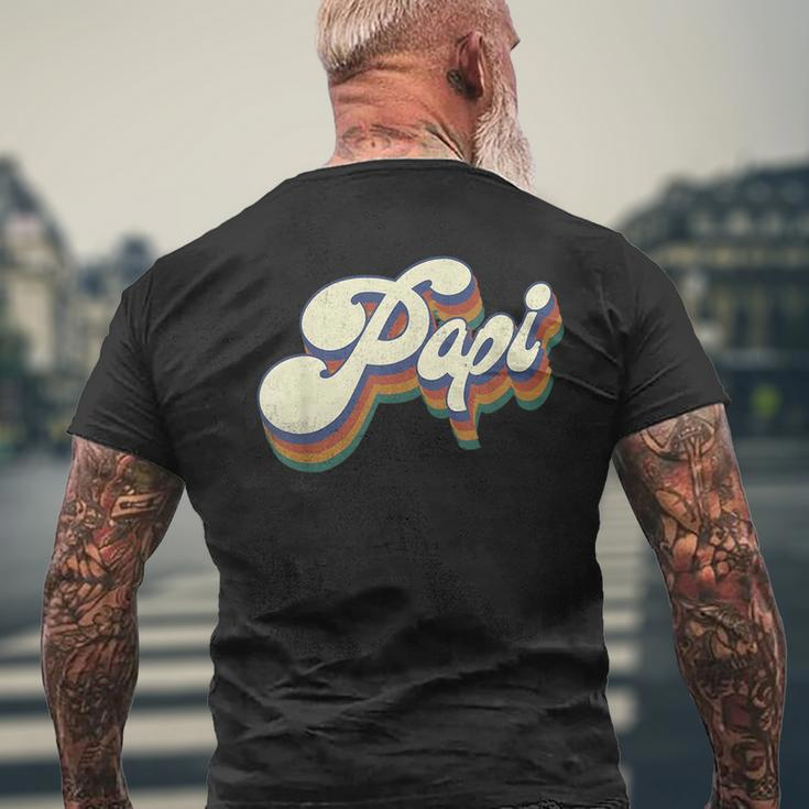 Papi Gifts Retro Vintage Fathers Day Papi Mens Back Print T-shirt Gifts for Old Men