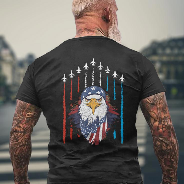 Patriotic Eagle July 4Th Of July Fourth July American Flag Mens Back Print T-shirt Gifts for Old Men