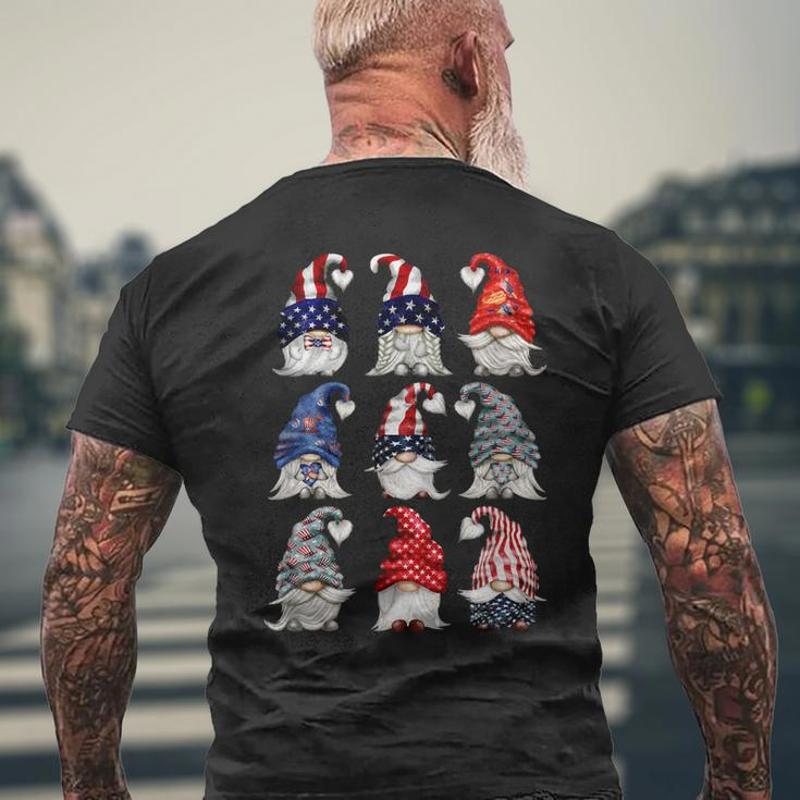 Patriotic Gnome 4Th July For Independence And Memorial Day Men's Back Print T-shirt Gifts for Old Men