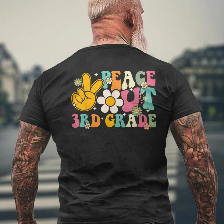 Peace Out 3Rd Grade Graduation Last Day Of School Groovy Men's Back Print T-shirt Gifts for Old Men