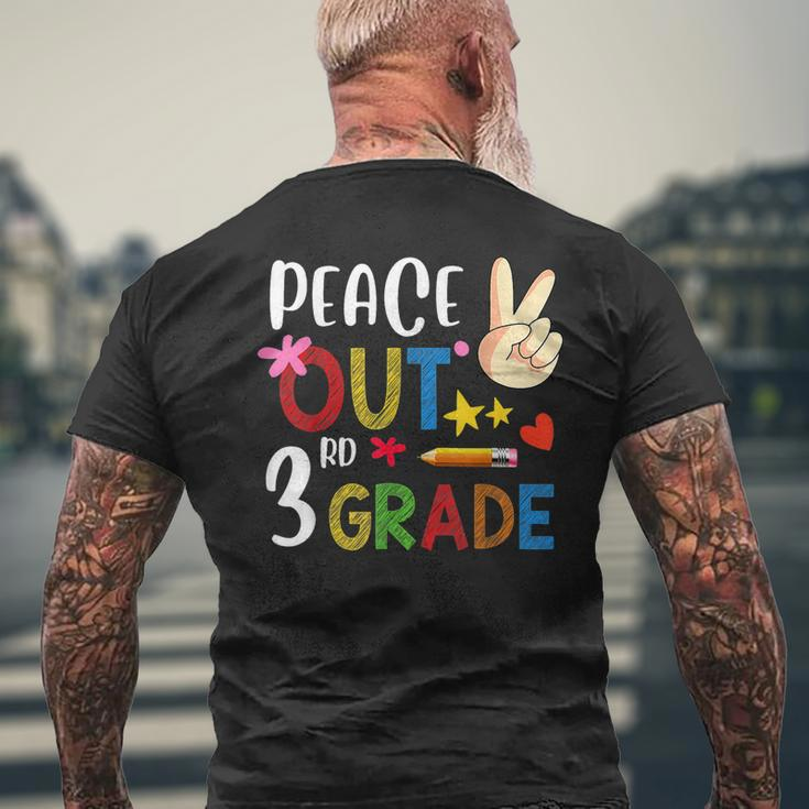 Peace Out 3Rd Grade Last Day Of School 3Rd Grade Men's Back Print T-shirt Gifts for Old Men