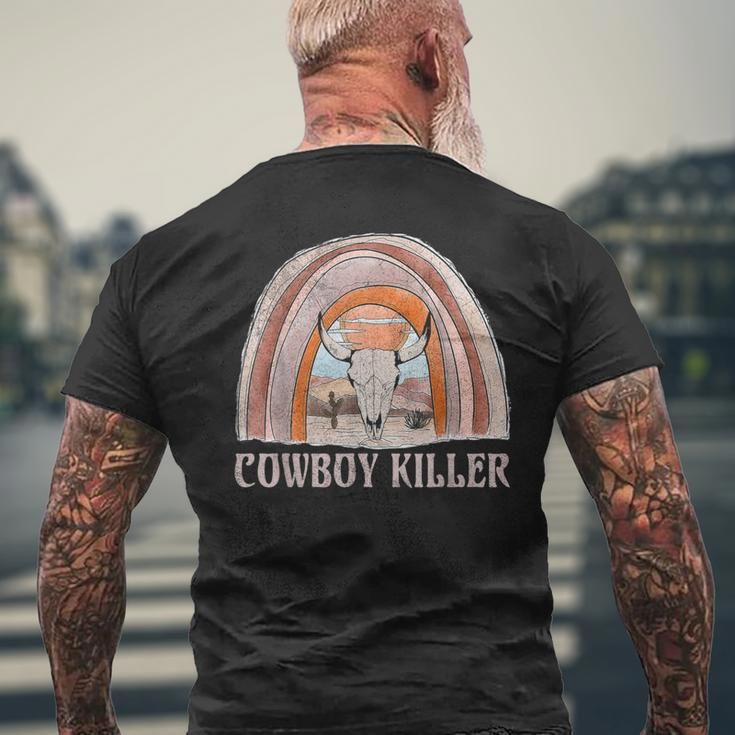 Peace Love Cowboys Killer Western Deserts Howdys Bull Skulls Skulls Funny Gifts Mens Back Print T-shirt Gifts for Old Men