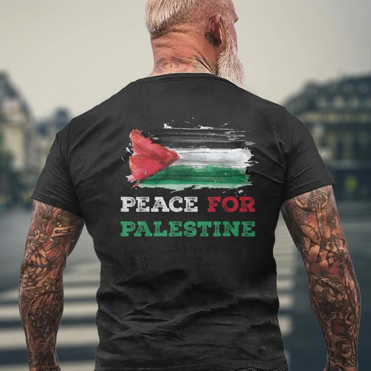 Peace For Palestine Palestine Flag Men's T-shirt Back Print Gifts for Old Men