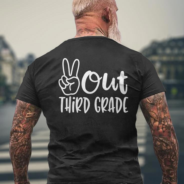 Peace Out Third Grade Last Day Of School 3Rd Grade Men's Back Print T-shirt Gifts for Old Men