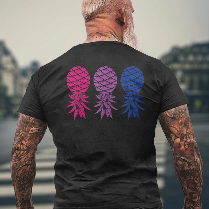 Polyamory And Upside Down Pineapple Bisexual Lgbt Mens Back Print T-shirt Gifts for Old Men