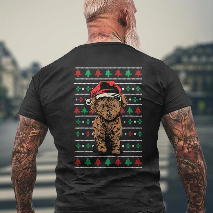 Poodle Ugly Christmas Sweater Men's T-shirt Back Print Gifts for Old Men