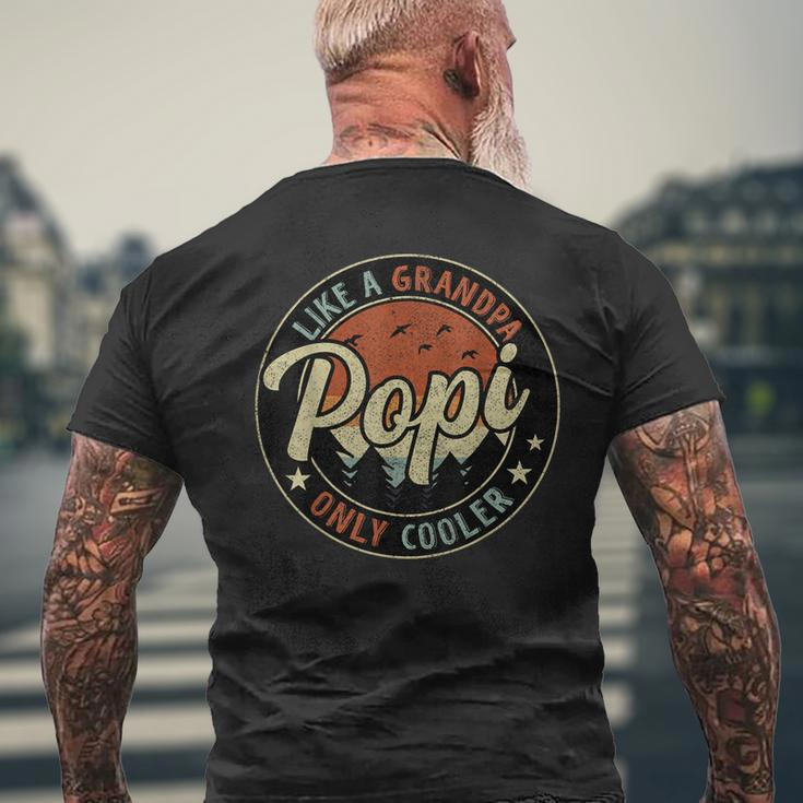 Popi Like A Grandpa Only Cooler Vintage Retro Fathers Day Mens Back Print T-shirt Gifts for Old Men
