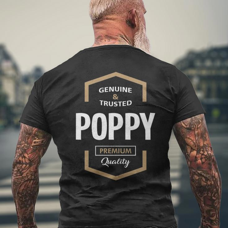 Poppy Grandpa Gift Genuine Trusted Poppy Quality Mens Back Print T-shirt Gifts for Old Men