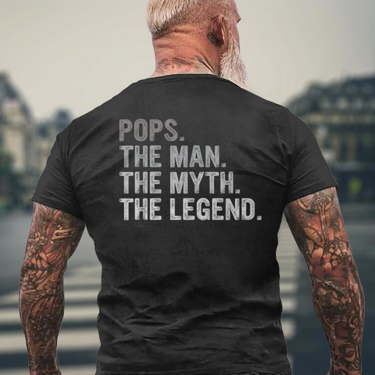 Pops The Man The Myth The Legend Fathers Day Gift Grandpa Mens Back Print T-shirt Gifts for Old Men