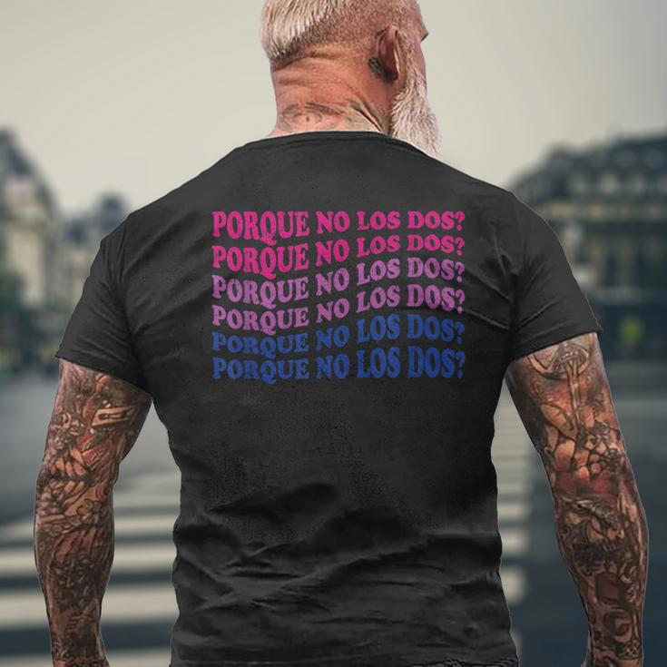 Porque No Los Dos Why Not Both Spanish Mexico Bisexual Pride Mens Back Print T-shirt Gifts for Old Men