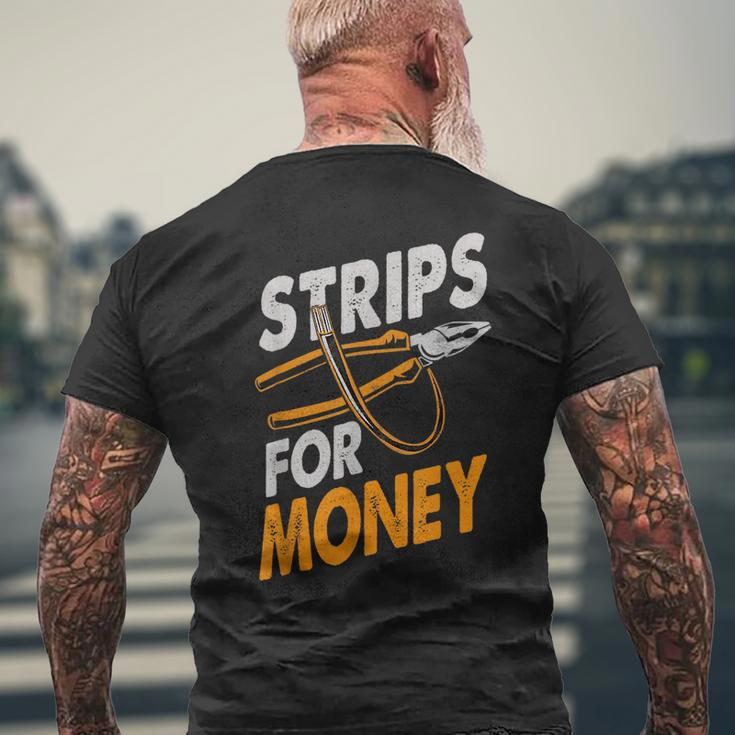 Powerline Electrical Dad Electricians Gift Strips For Money Mens Back Print T-shirt Gifts for Old Men