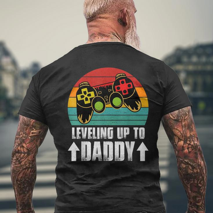 Pregnancy Announcement For Gamer Dad Leveling Up To Dad Mens Back Print T-shirt Gifts for Old Men