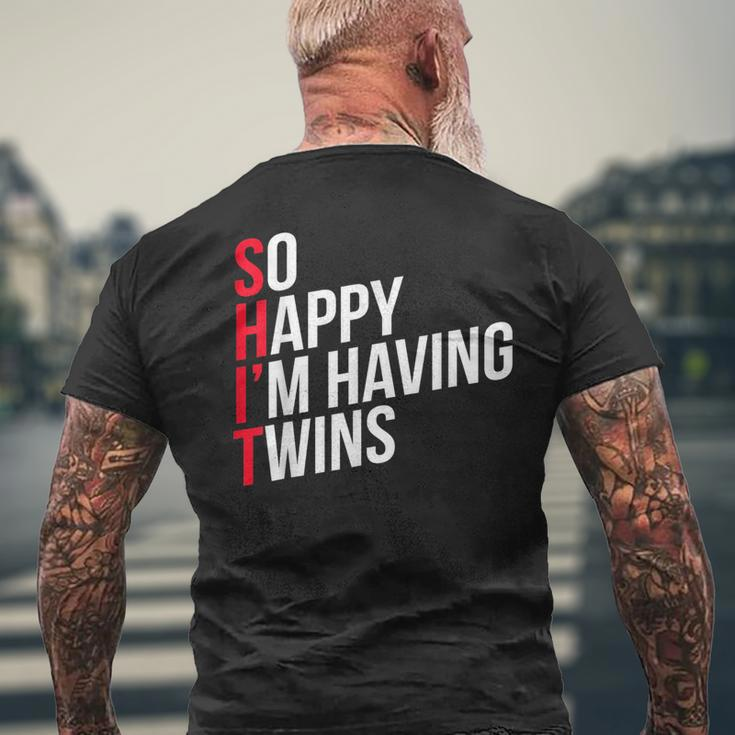 Pregnancy Announcement So Happy That Im Having Twins Funny Mens Back Print T-shirt Gifts for Old Men