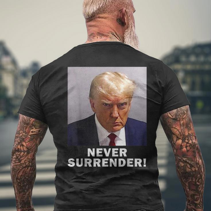 President Legend Trump 2024 Hot Never Surrender Men's T-shirt Back Print Gifts for Old Men