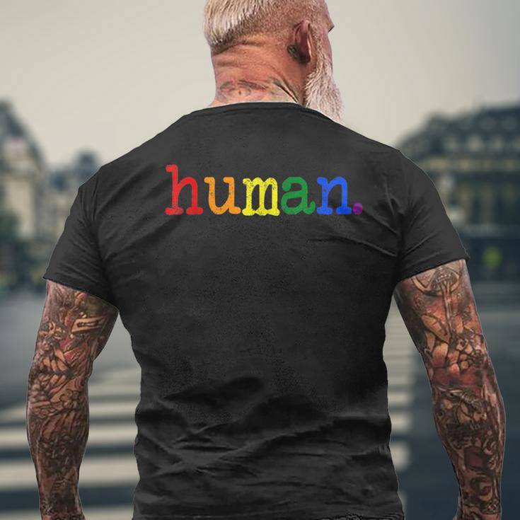 Pride Ally Human Lgbtq Equality Bi Bisexual Trans Queer Gay Mens Back Print T-shirt Gifts for Old Men