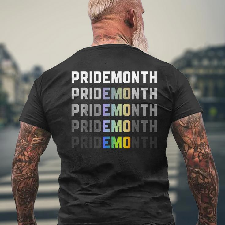 Pride Month Emo Demon Lgbt Gay Pride Month Transgender Mens Back Print T-shirt Gifts for Old Men