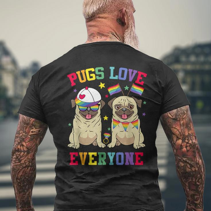 Pride Parade Pugs Love Everyone Lgbt Pugs Gay Pride Lgbt Mens Back Print T-shirt Gifts for Old Men