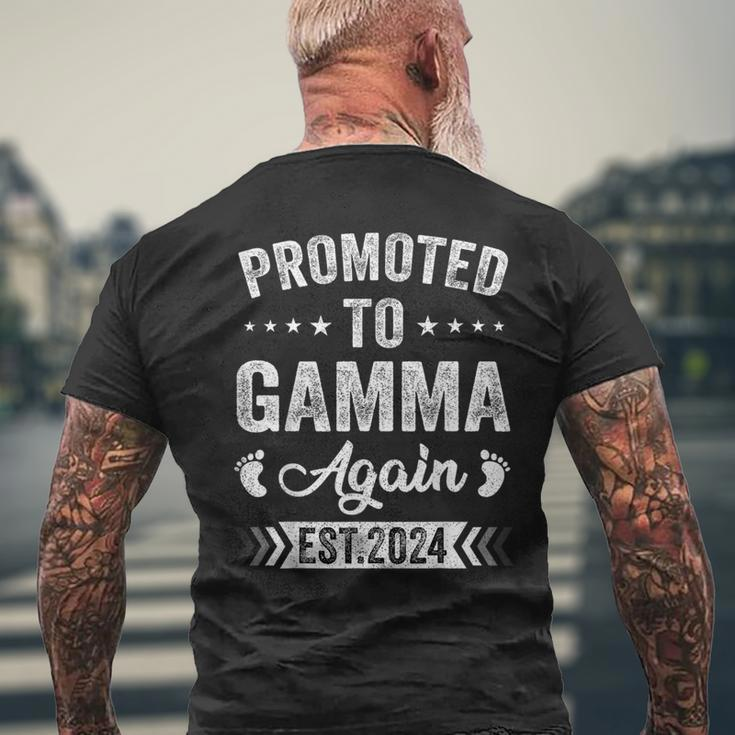 Promoted To Gamma Again Est 2024 Announcement Mens Back Print T-shirt Gifts for Old Men