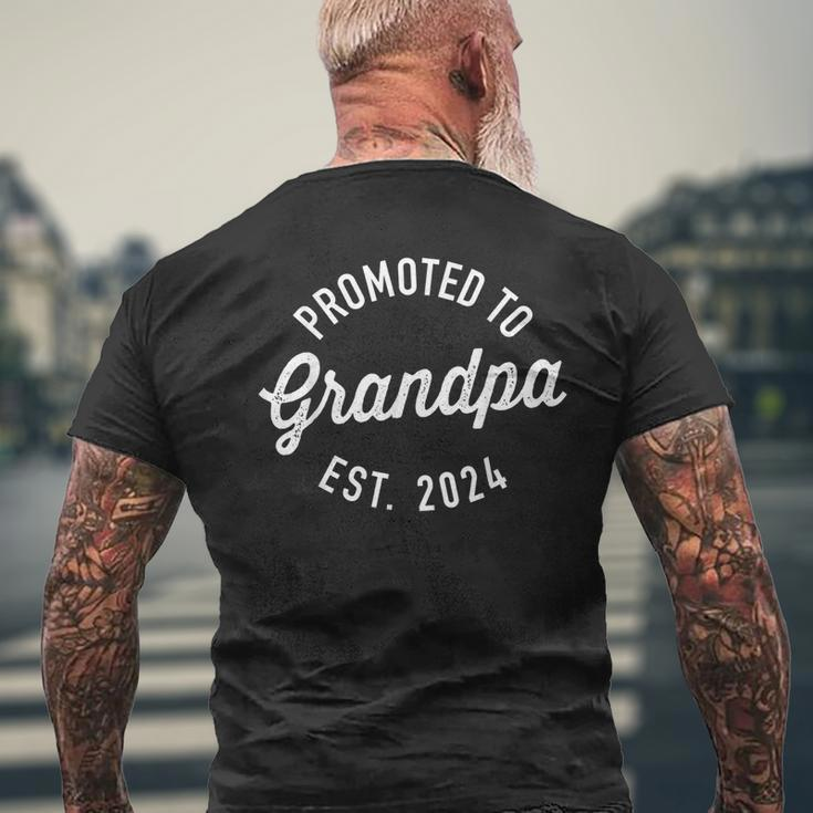 Promoted To Grandpa 2024 For New Baby Shower Granddad Mens Back Print T-shirt Gifts for Old Men