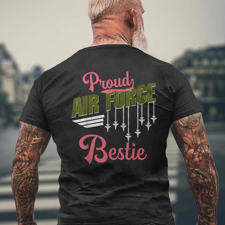 Proud Air Force Bestie Best Friend Pride Military Family Men's Back Print T-shirt Gifts for Old Men