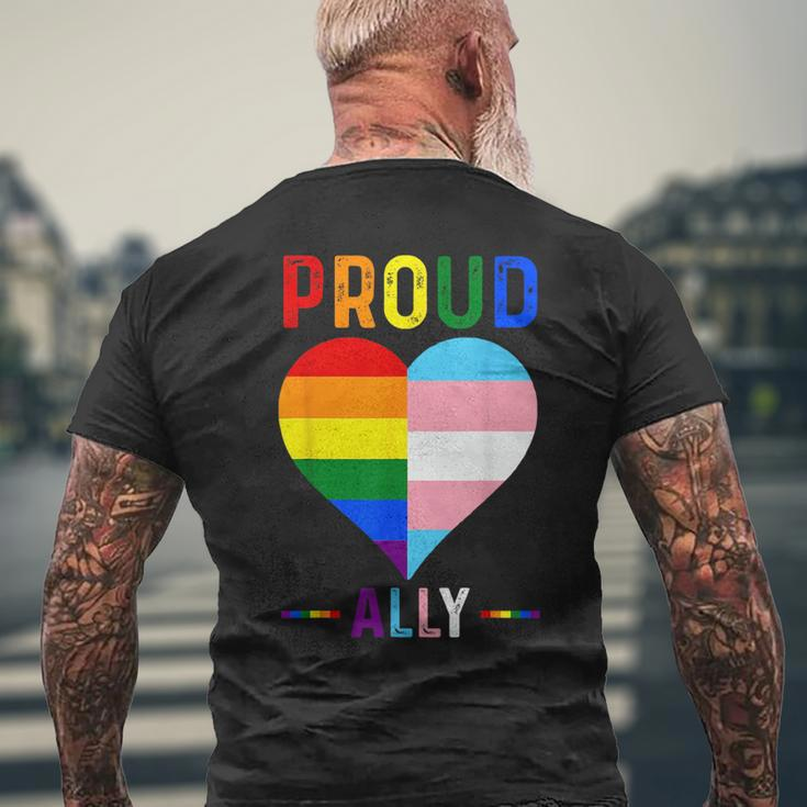 Proud Ally Lgbtq Pride Month Lgbt Flag Proud Ally Mens Back Print T-shirt Gifts for Old Men