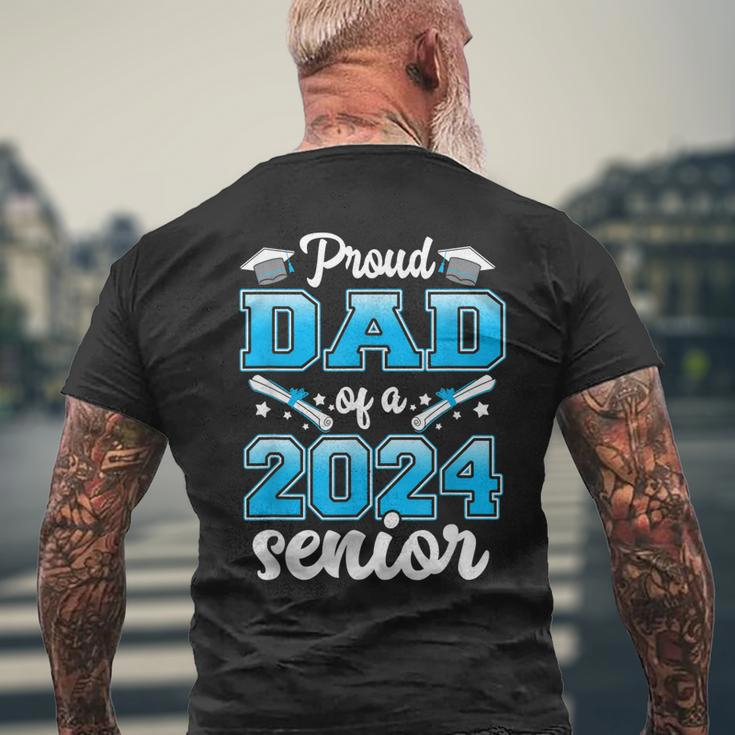 Proud Dad Of A Class Of 2024 Senior Heart Graduation Men's Back Print T-shirt Gifts for Old Men