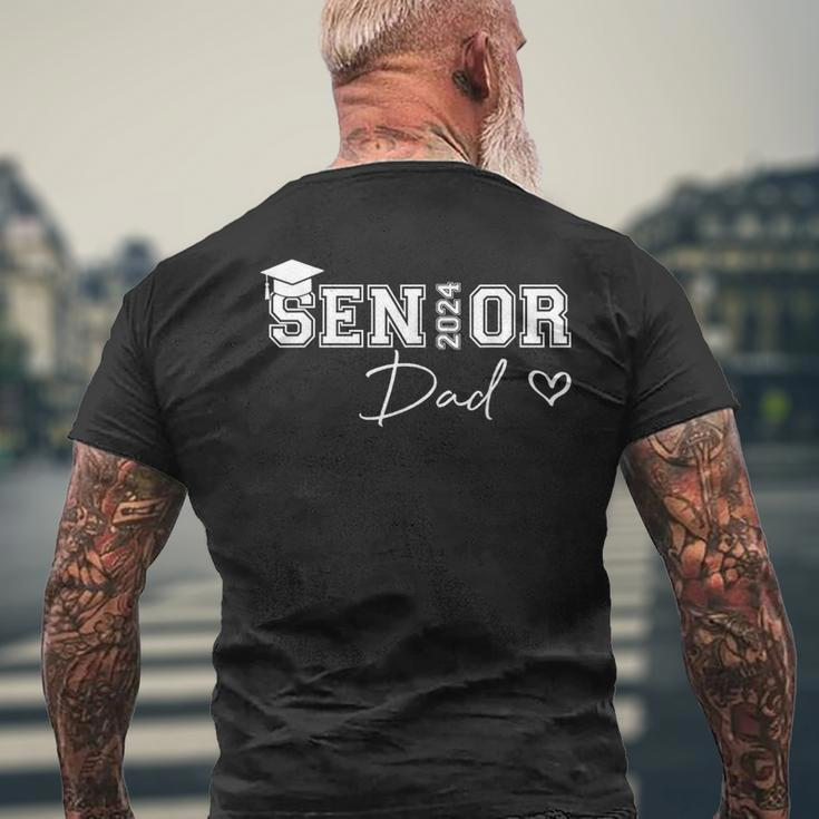 Proud Dad Cute Heart Graduate Senior 2024 Men's T-shirt Back Print Gifts for Old Men