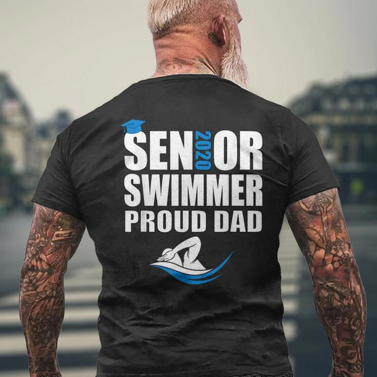 Proud Dad Senior Swimmer Class Of 2020 Swim Team Sport Men's Back Print T-shirt Gifts for Old Men