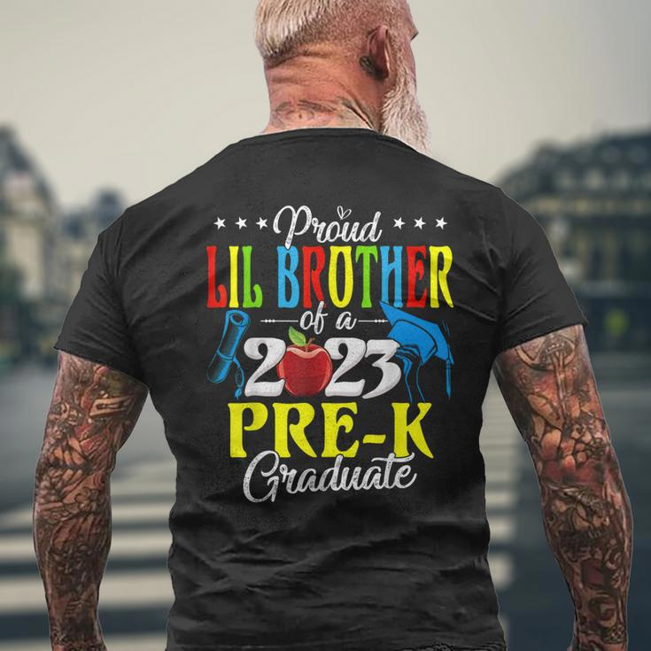 Proud Lil Brother Of A 2023 Prek Graduate Family Lover Men's Back Print T-shirt Gifts for Old Men