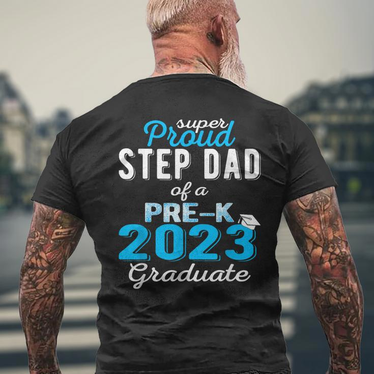 Proud Step Dad Of Pre K School Graduate 2023 Graduation Step Men's Back Print T-shirt Gifts for Old Men