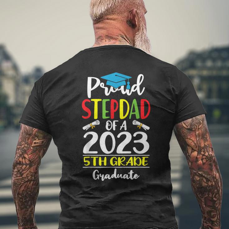 Proud Stepdad Of A Class Of 2023 5Th Grade Graduate Men's Back Print T-shirt Gifts for Old Men